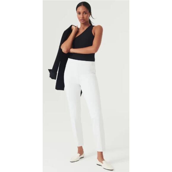 Spanx White On-the-Go Ankle Slim Straight Pants Women’s Size XL (445)